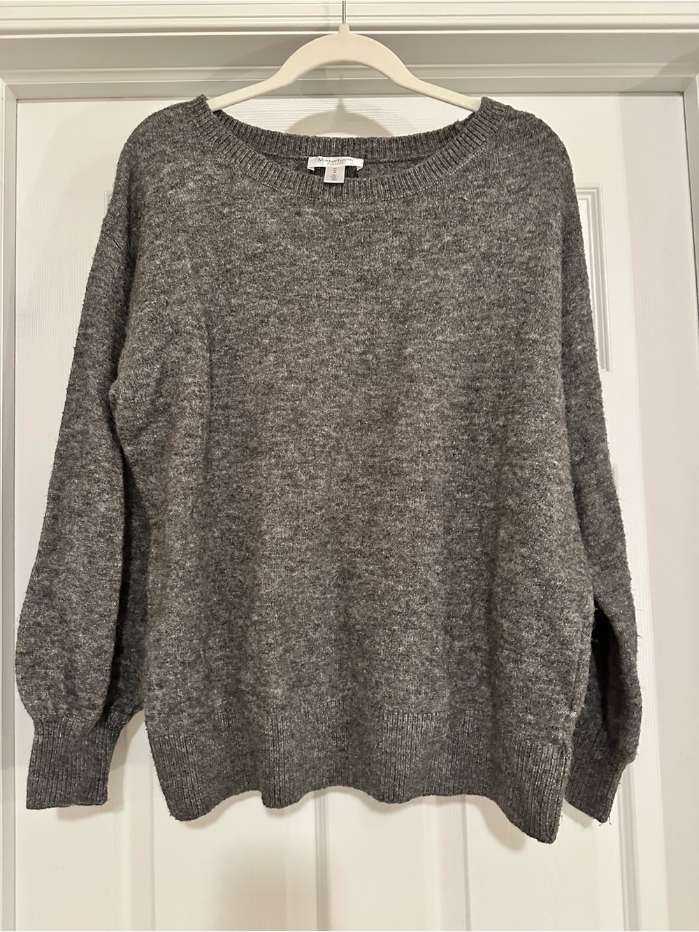 Motherhood Maternity M Gray Solid Knit Crew Neck Long Sleeve Warm Sweater